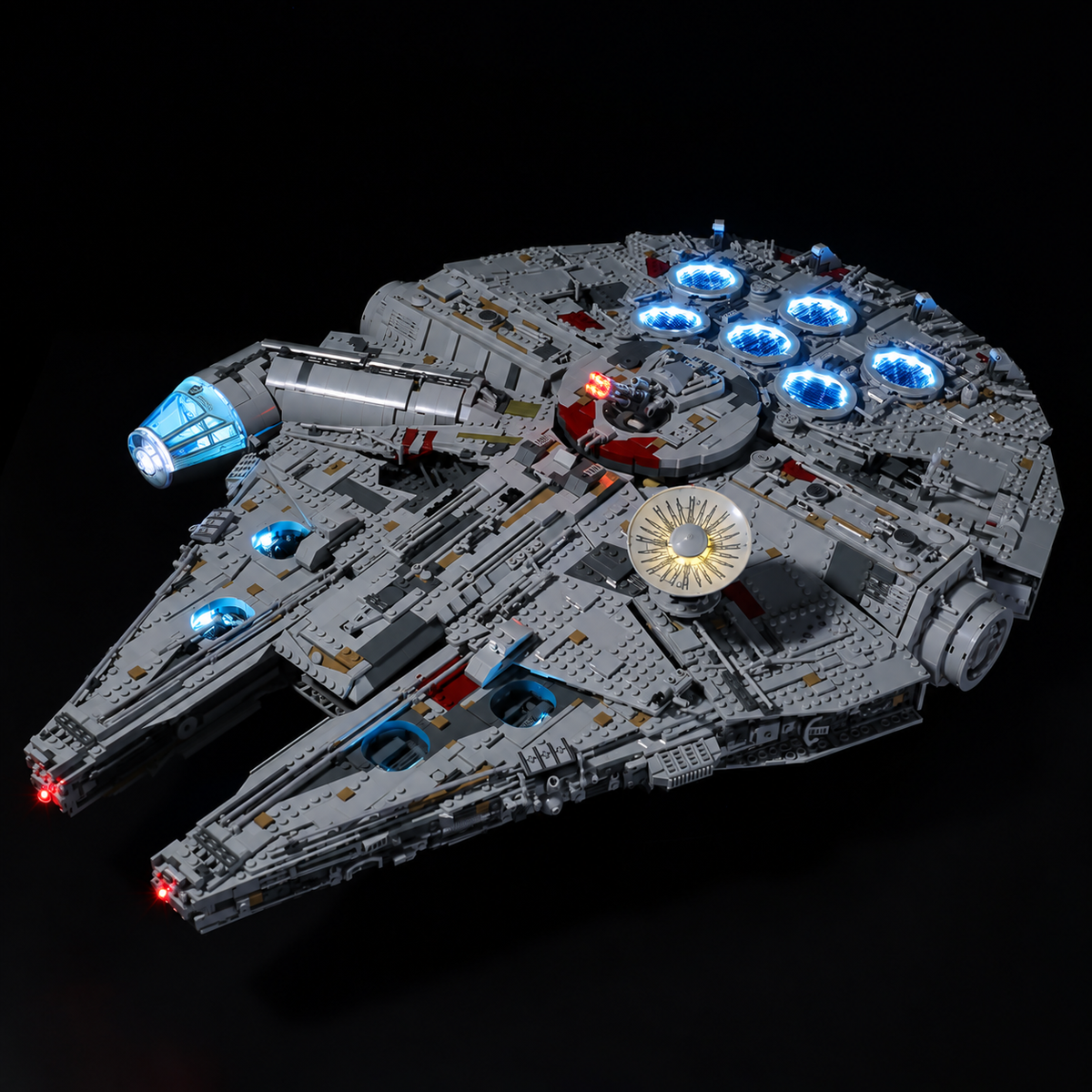 LEGO® Millennium Falcon 75192 with Classic lighting, front-quarter view.