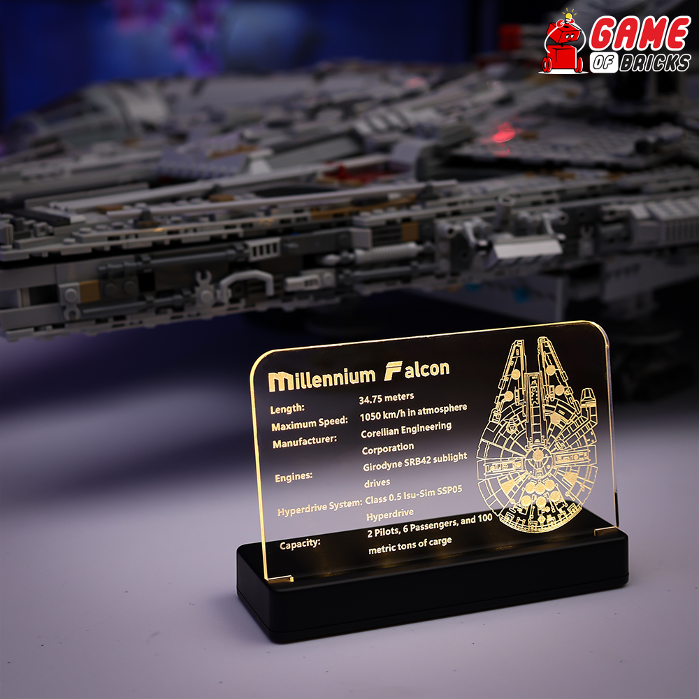 LED Nameplate for LEGO® Millennium Falcon 75192