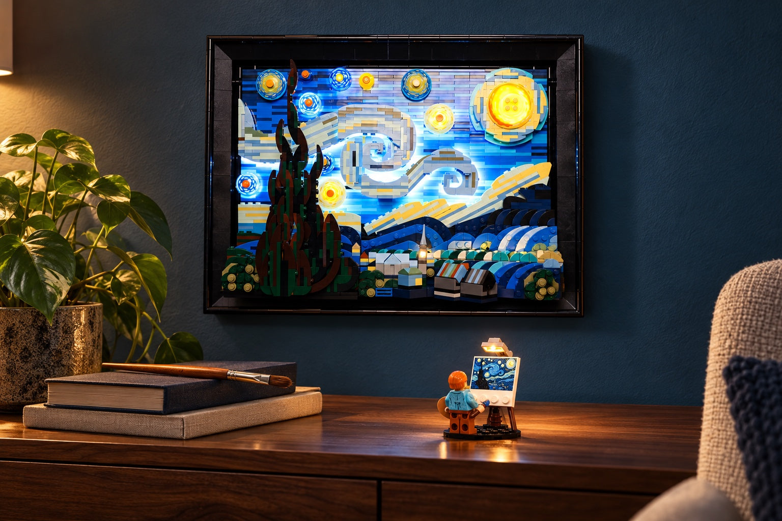 Light Kit for LEGO® Vincent van Gogh – The Starry Night 21333 — lights on