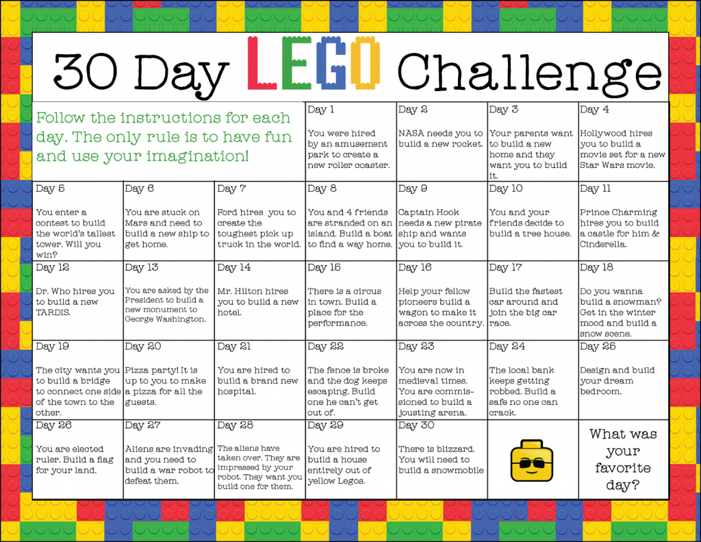 LEGO Challenge Calendar 2020