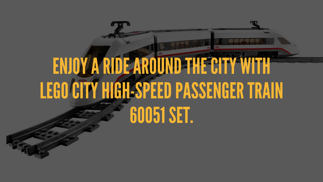 Enjoy a ride around the city with LEGO City High-Speed Passenger Train 60051 Set.