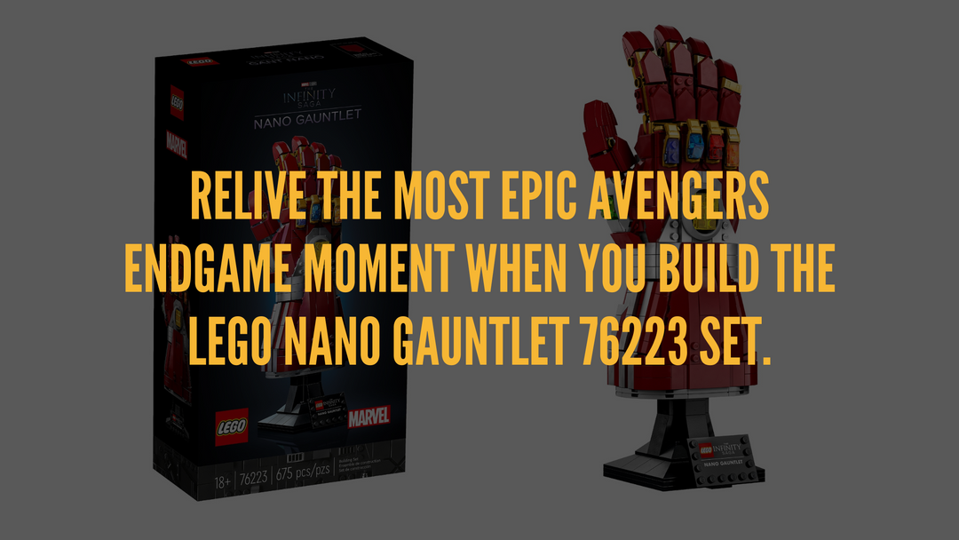 Relive the most epic Avengers endgame moment when you build the LEGO Nano Gauntlet 76223 Set.