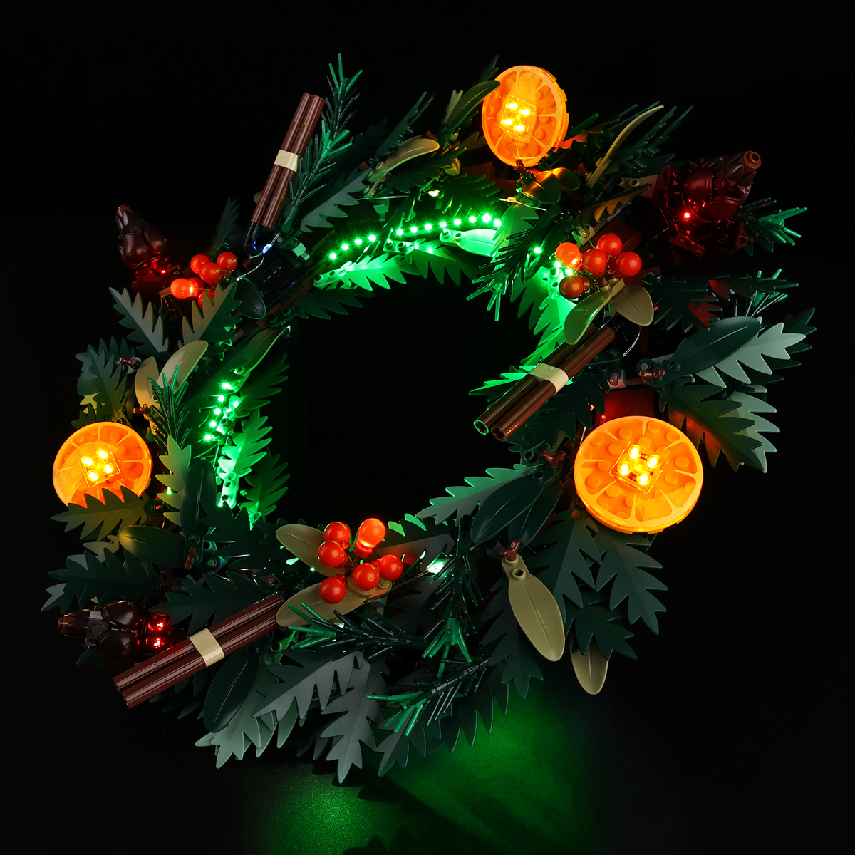 Light Kit for LEGO® Wreath 10340 - angled wreath with orange slices
