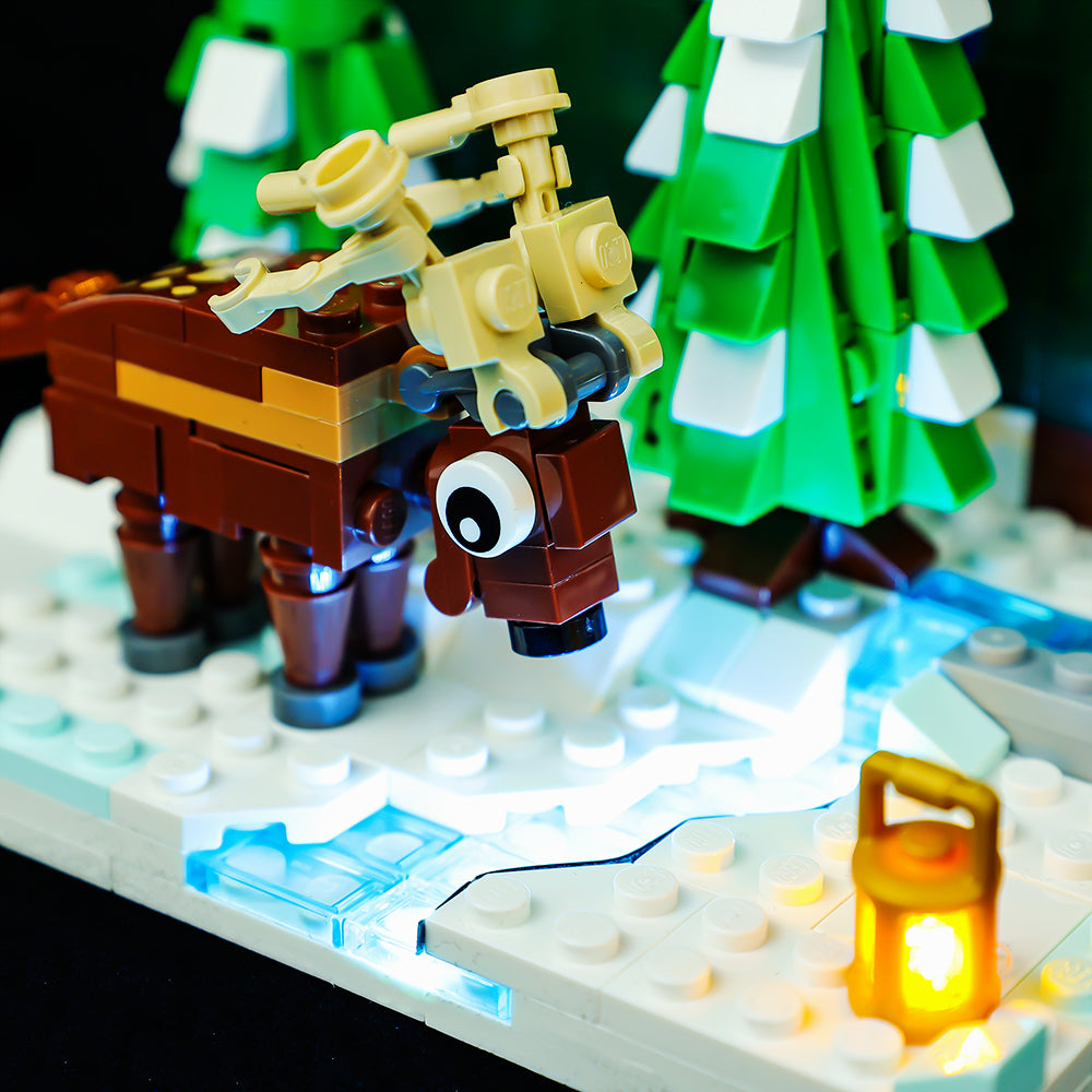 LEGO® Santa’s Front Yard 40484 light kit, illuminated gallery view 5
