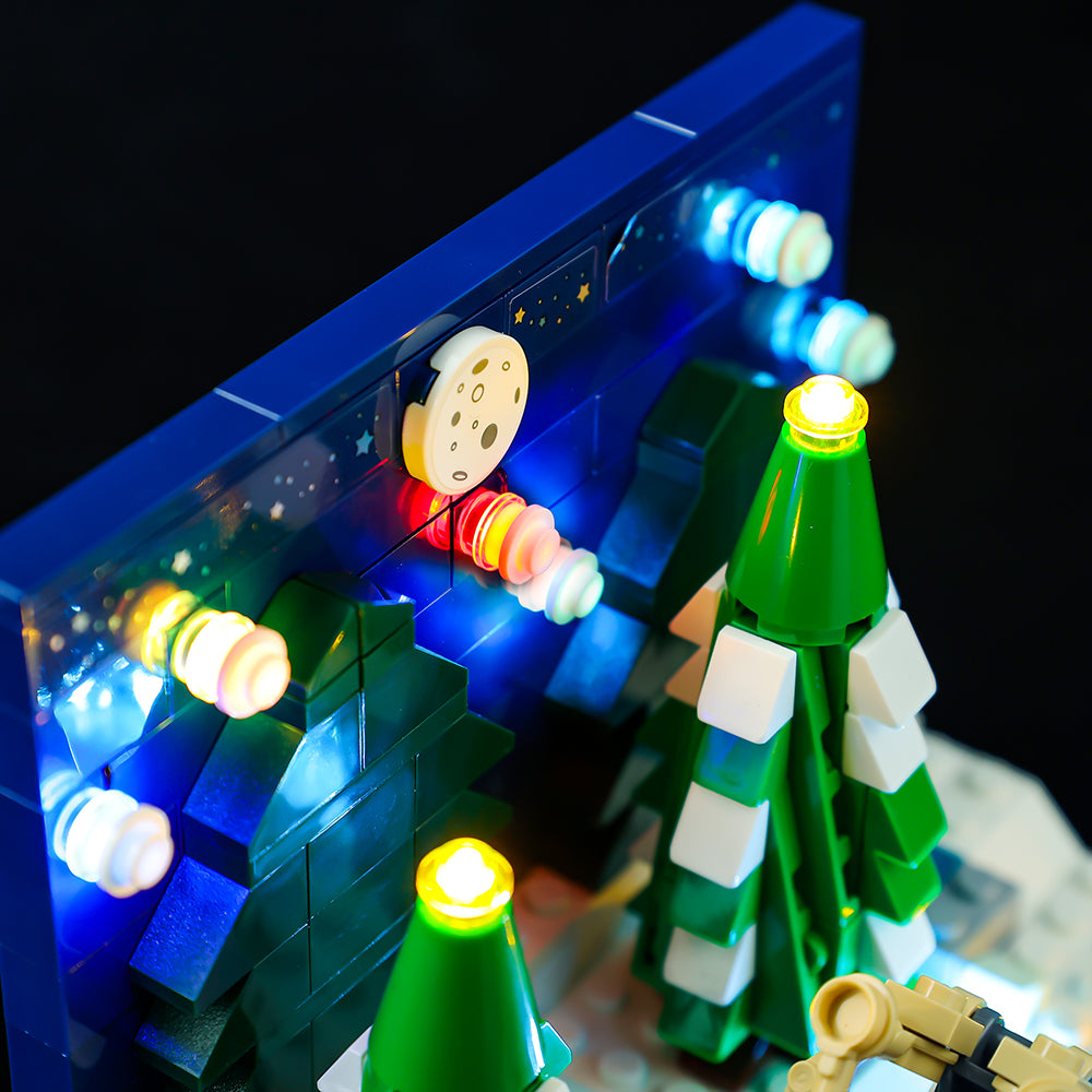 LEGO® Santa’s Front Yard 40484 light kit, illuminated gallery view 7