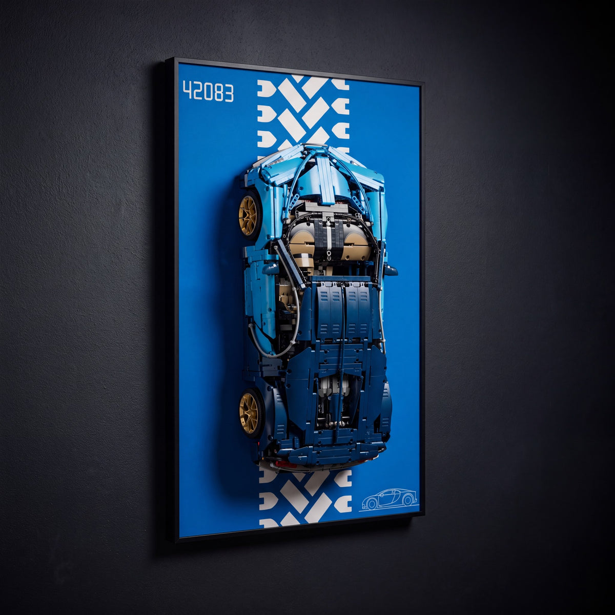 Bugatti Chiron 42083 wall-mount side angle