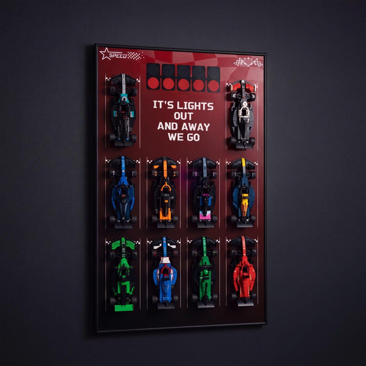 LEGO Speed Champions F1 grid wall mount - angled