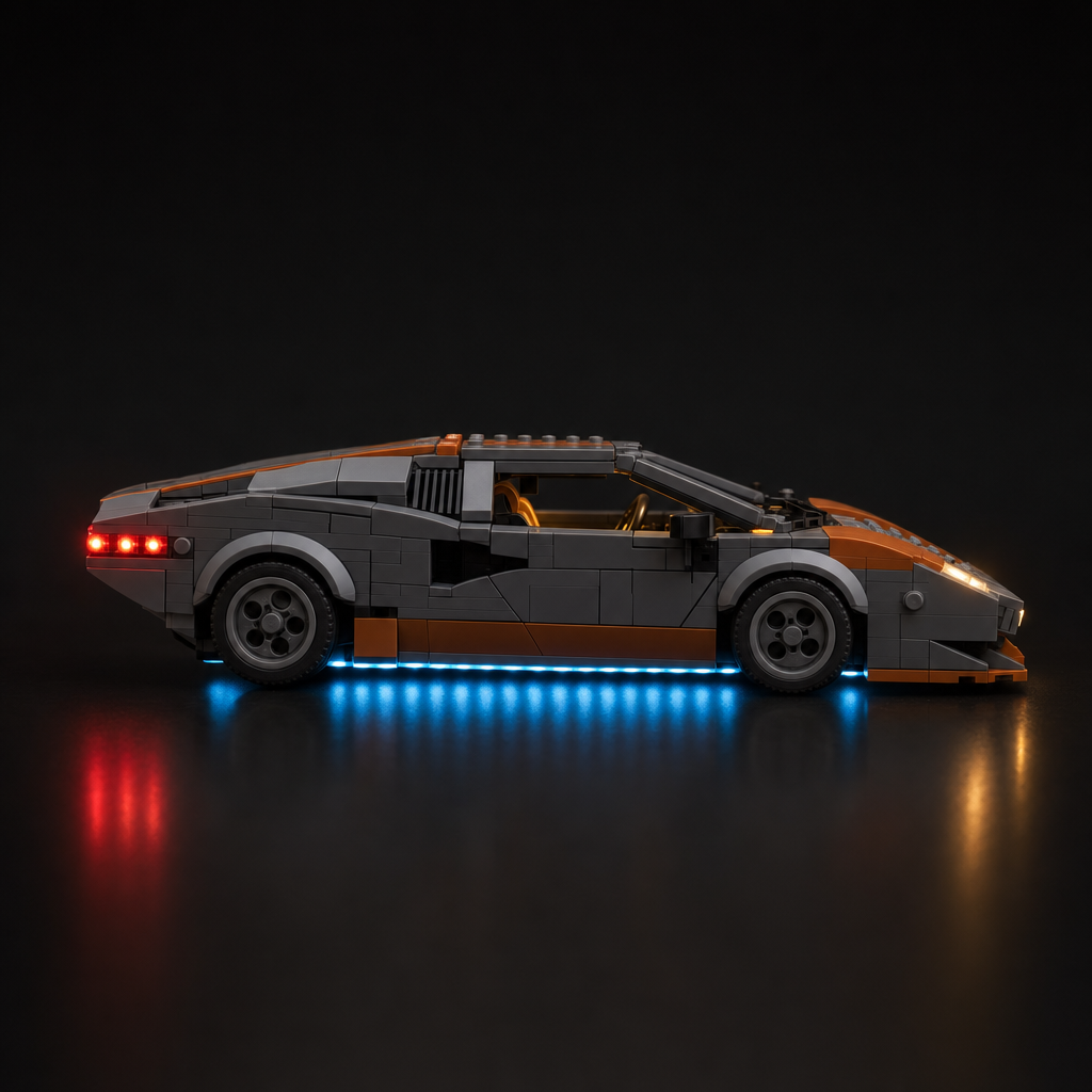 Side profile with full-length ice-blue underglow