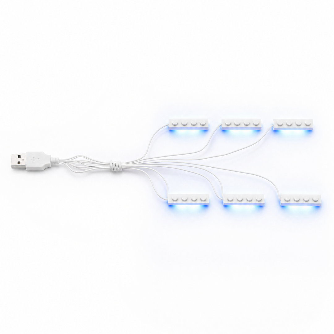 Blue 6 in 1 USB LED Light Kit