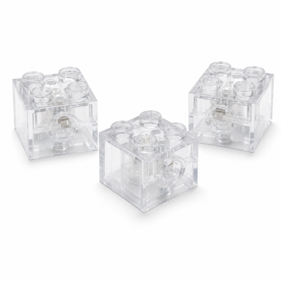 Clear LED light bricks for LEGO