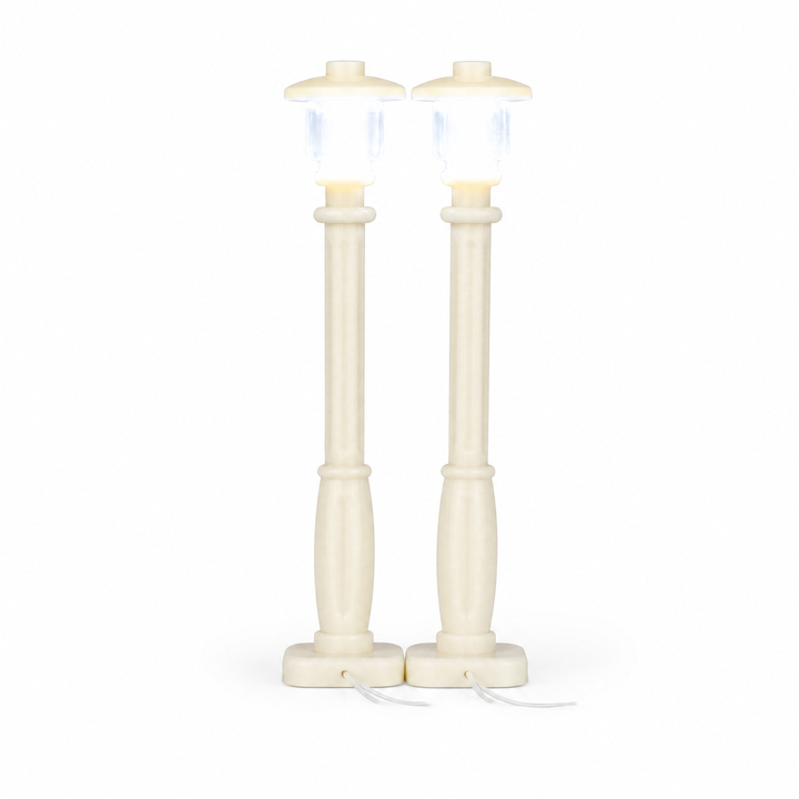 Two LED lamp posts cool white for LEGO