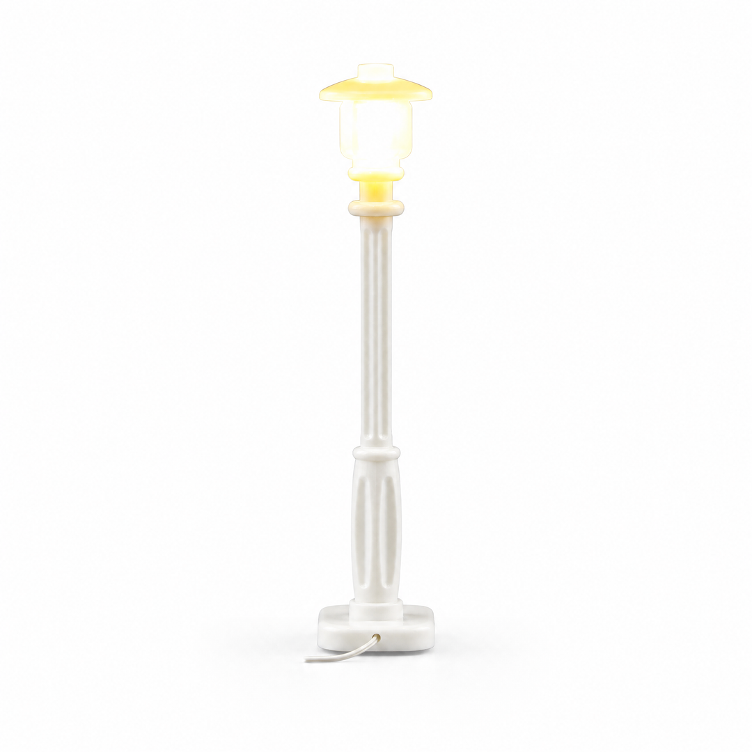 Single LED lamp post warm yellow for LEGO