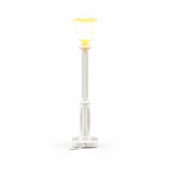 Single LED lamp post warm yellow for LEGO