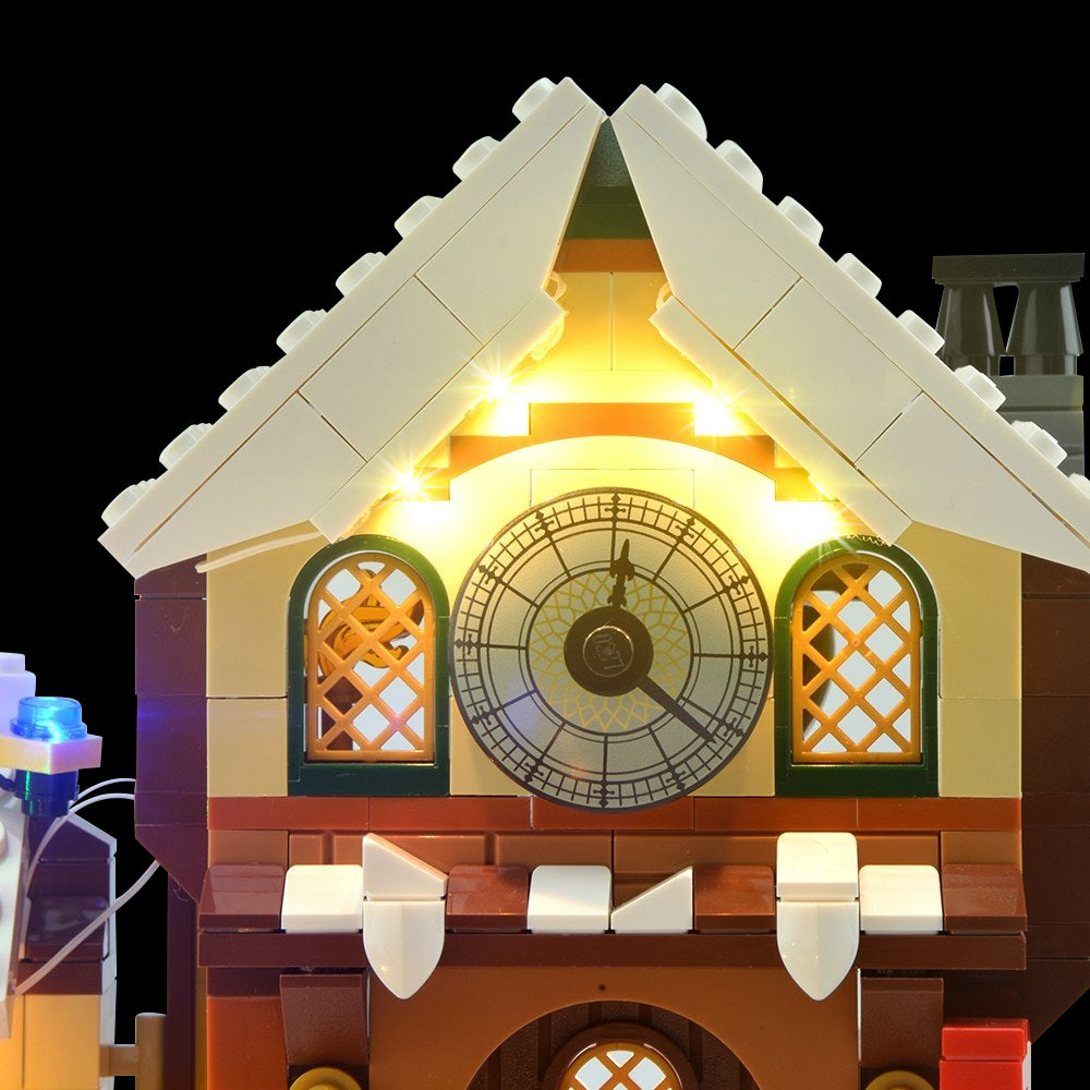Light Kit for LEGO® Santa's Workshop 10245 - illuminated workshop clock detail