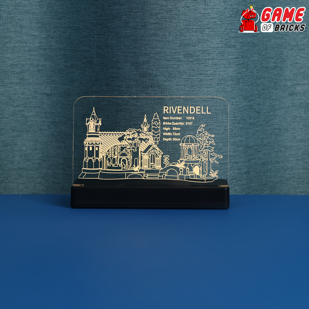 LED Nameplate for LEGO The Lord of the Rings: Rivendell 10316