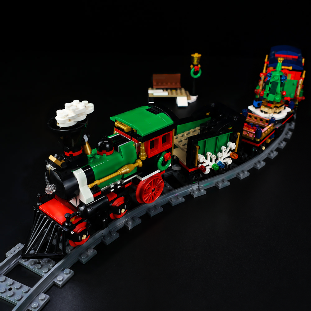 LEGO® Winter Holiday Train 10254 with Game of Bricks Lights switched off, matching the main product photograph.