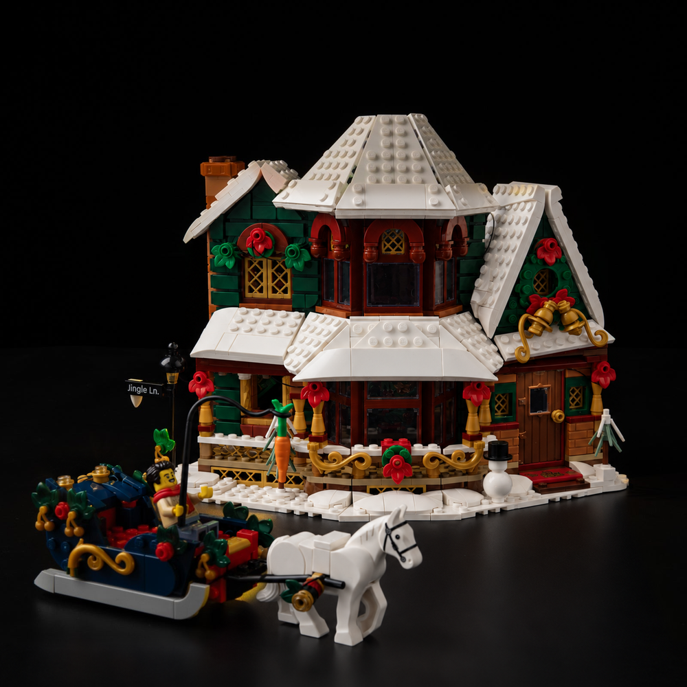 LEGO® Holiday House 11387 with Game of Bricks Lights switched off, matching the main product photograph.