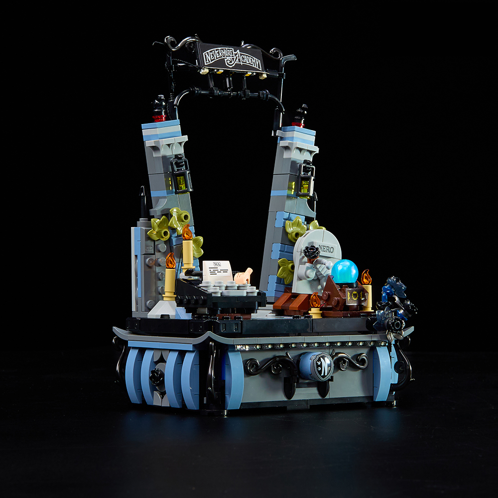 LEGO® Wednesday Addams Figure 76780 with Game of Bricks Lights switched off, matching the main product photograph.