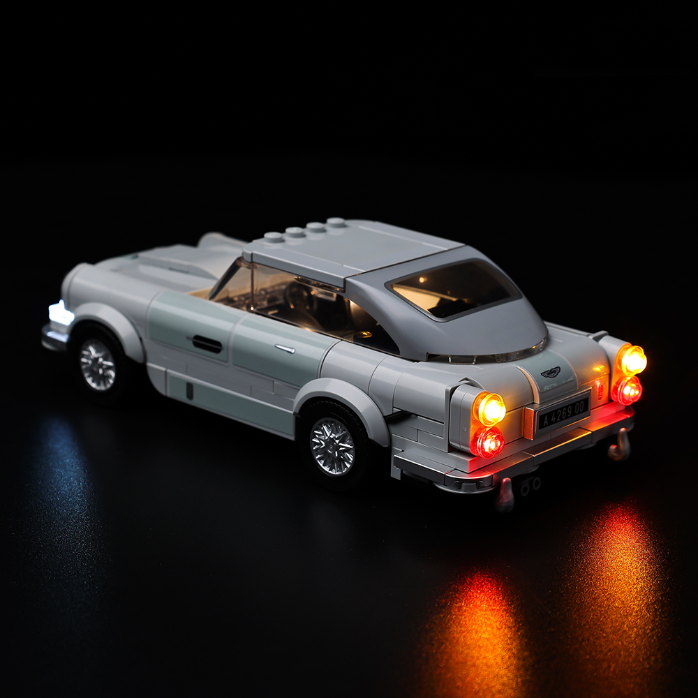 Light Kit for LEGO® 007 Aston Martin DB5 76911 - illuminated rear quarter view