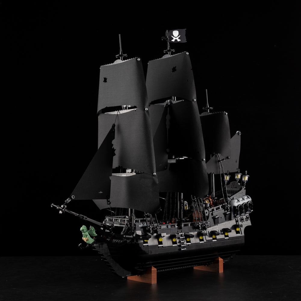 Front-quarter view with lights off — LEGO Captain Jack Sparrow's Pirate Ship 10365.