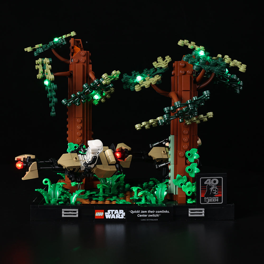 Endor Speeder Chase Diorama LEGO lights