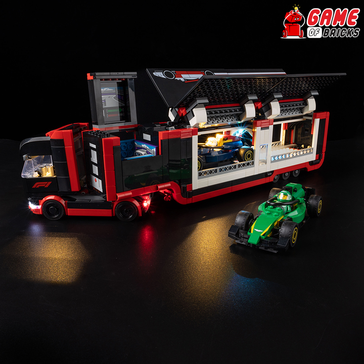 LEGO F1 Truck with RB20 & AMR24 F1 Cars 60445 Light Kit