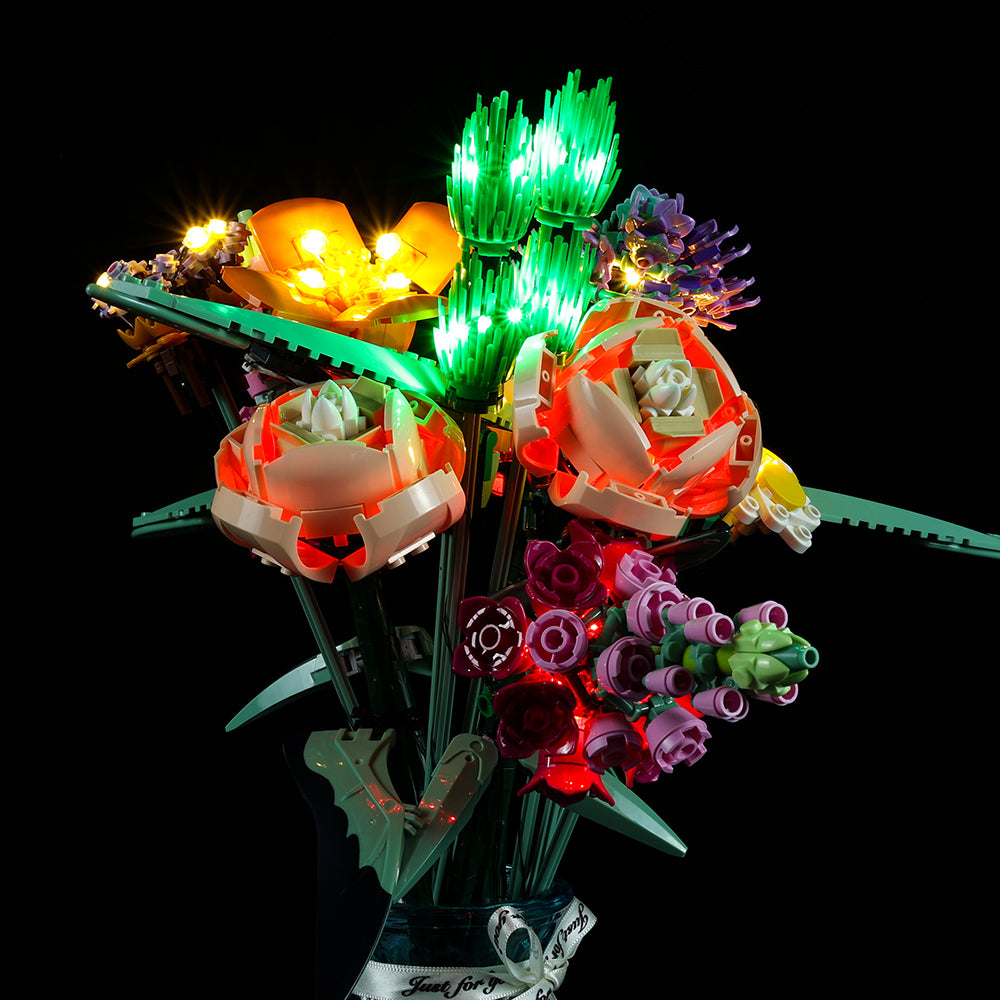 led light flower bouquet lego