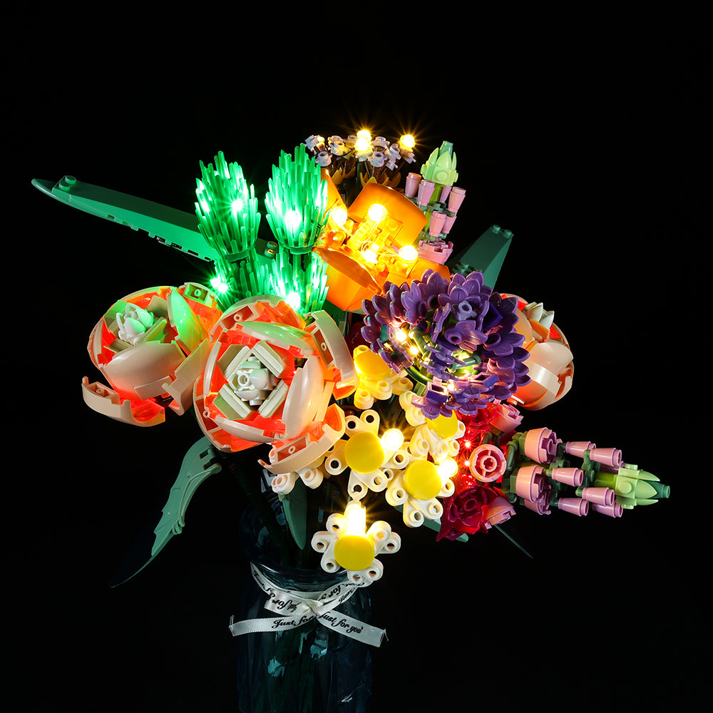 led light flower bouquet lego 