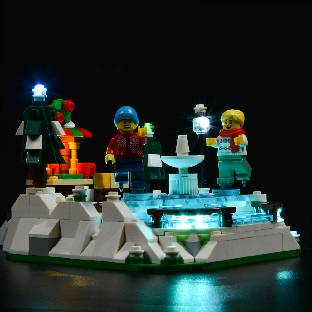 Light Kit for LEGO® Ice Skating Rink 40416 - ice rink, side view