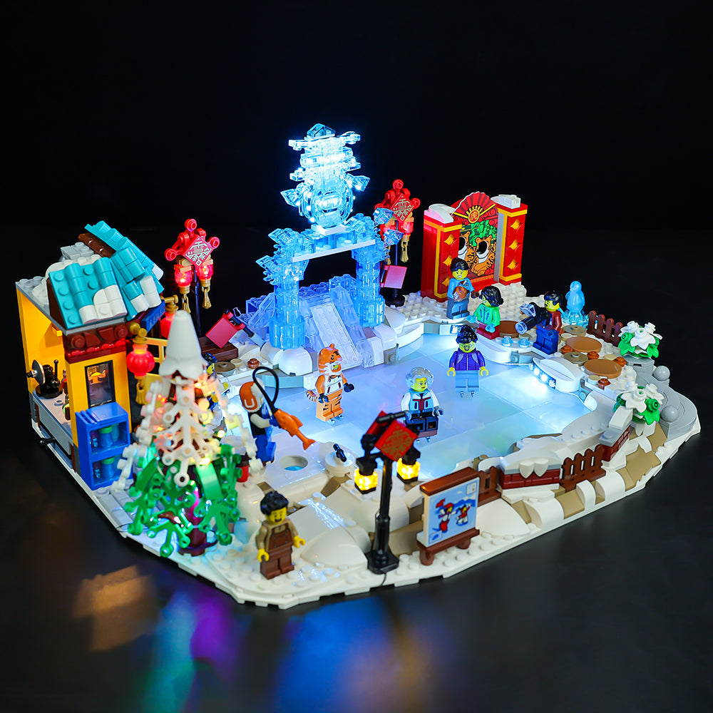 LEGO® Lunar New Year Ice Festival 80109 light kit, illuminated gallery view 4