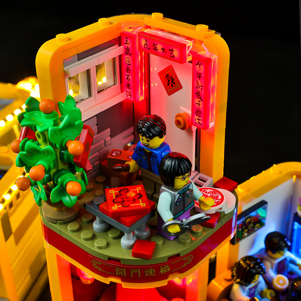 LEGO® Lunar New Year Traditions 80108 light kit, illuminated gallery view 14
