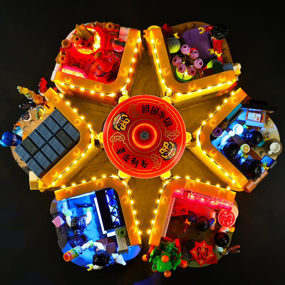 LEGO® Lunar New Year Traditions 80108 light kit, illuminated gallery view 7