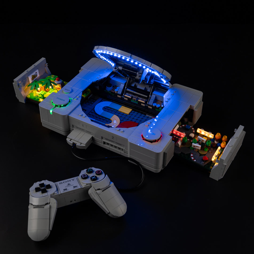 Color-changing console lighting on the Light Kit for LEGO® PlayStation 72306