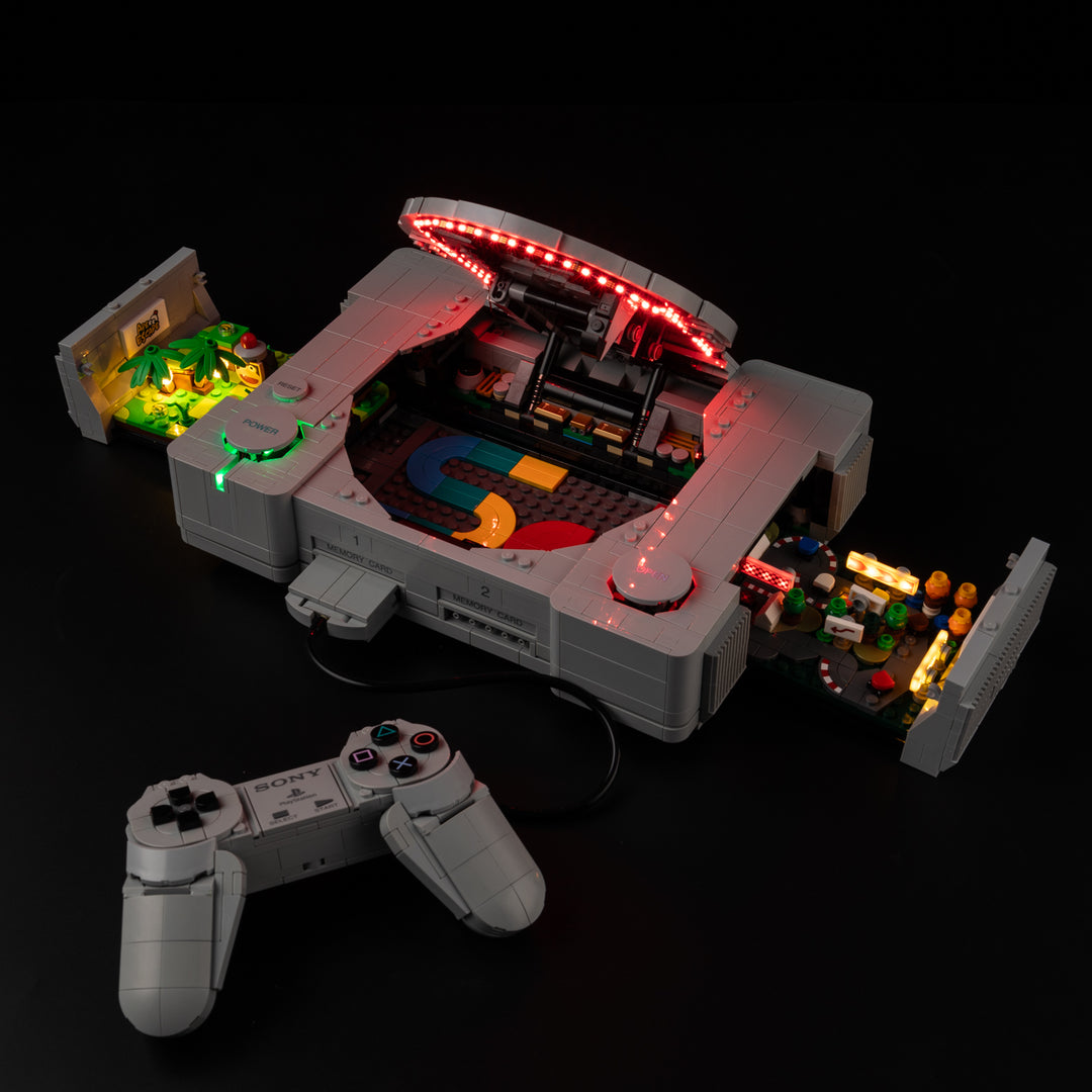 Illuminated Gran Turismo diorama with the Light Kit for LEGO® PlayStation 72306