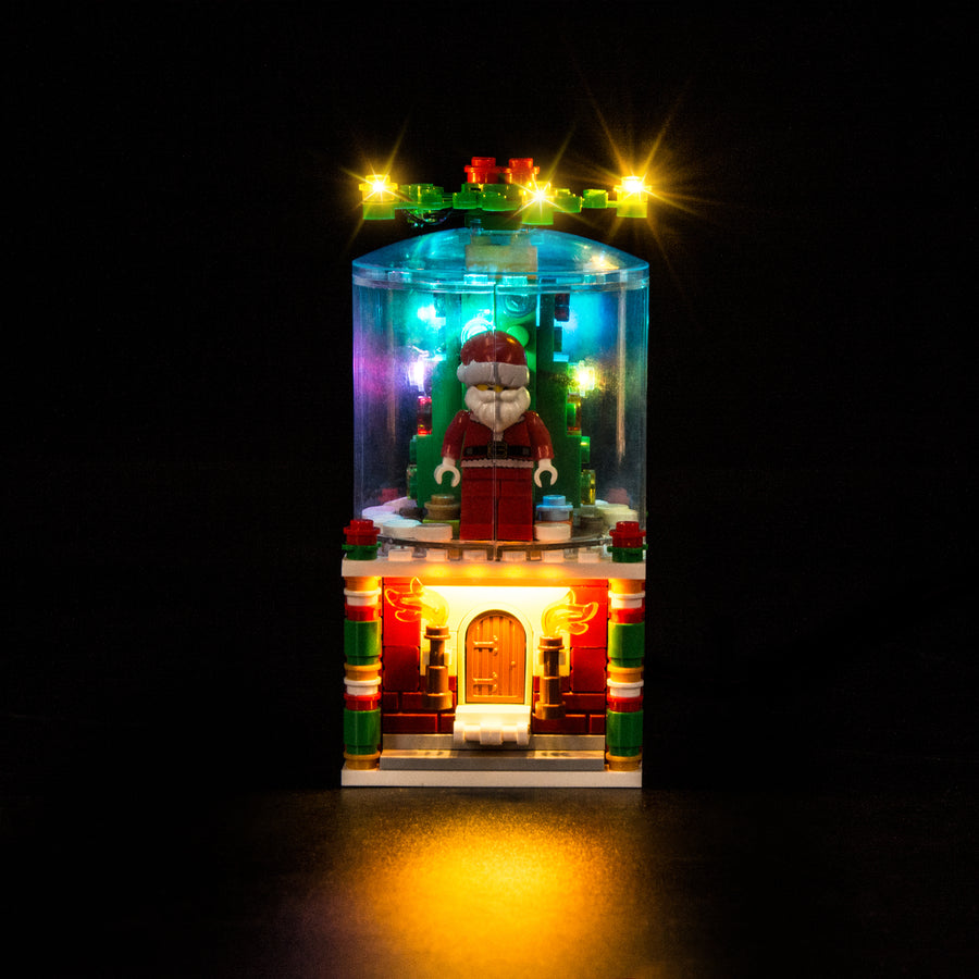 Light Kit for LEGO® Snowglobe 40223 - illuminated snowglobe, front view