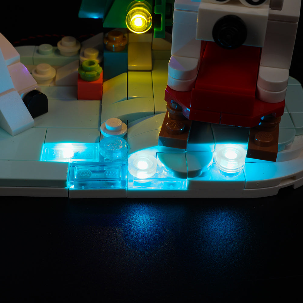 LEGO® Wintertime Polar Bears 40571 light kit, illuminated gallery view 6