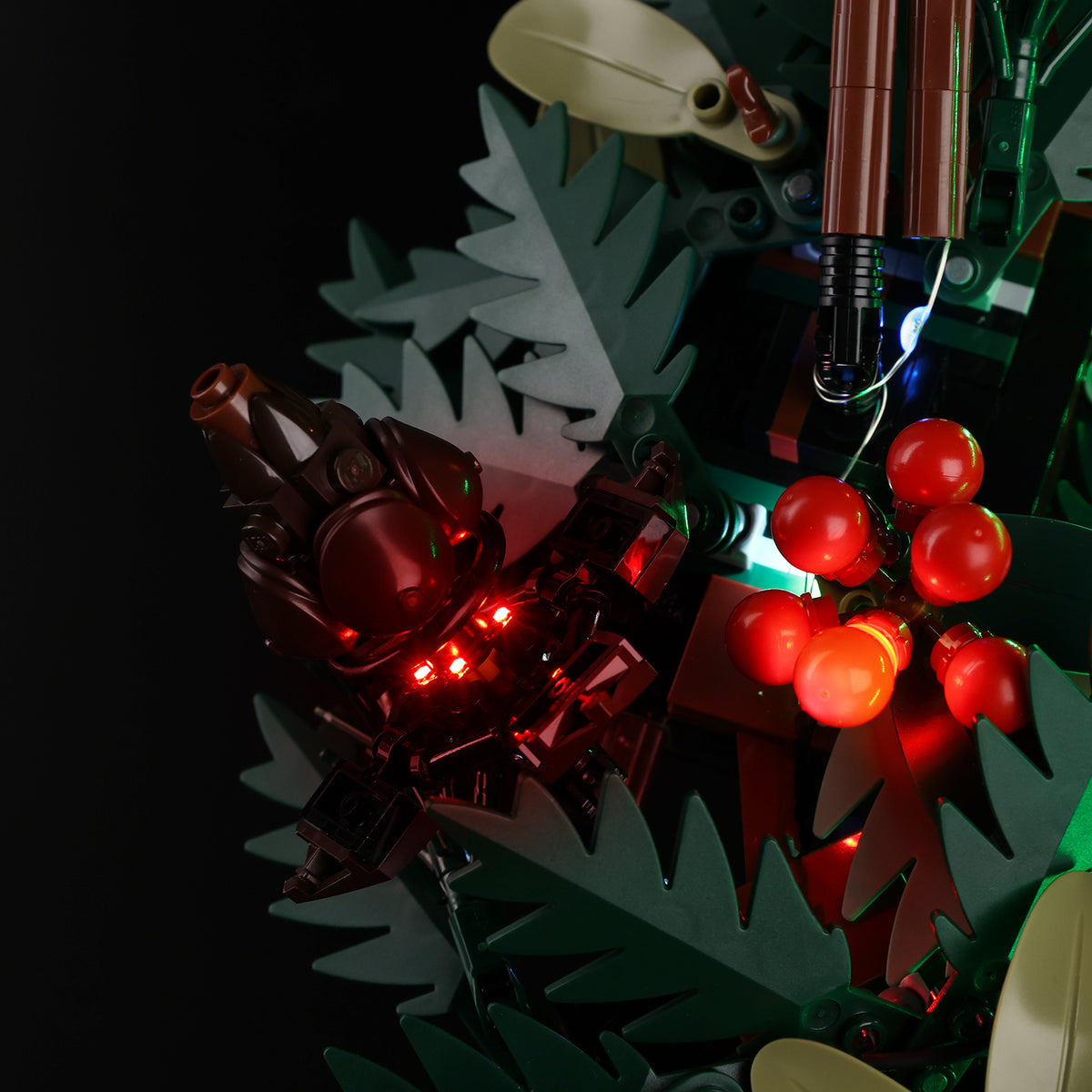 Light Kit for LEGO® Wreath 10340 - pinecone with red lights