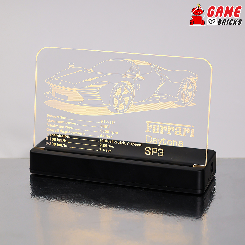 LED Nameplate for LEGO Ferrari Daytona SP3 42143