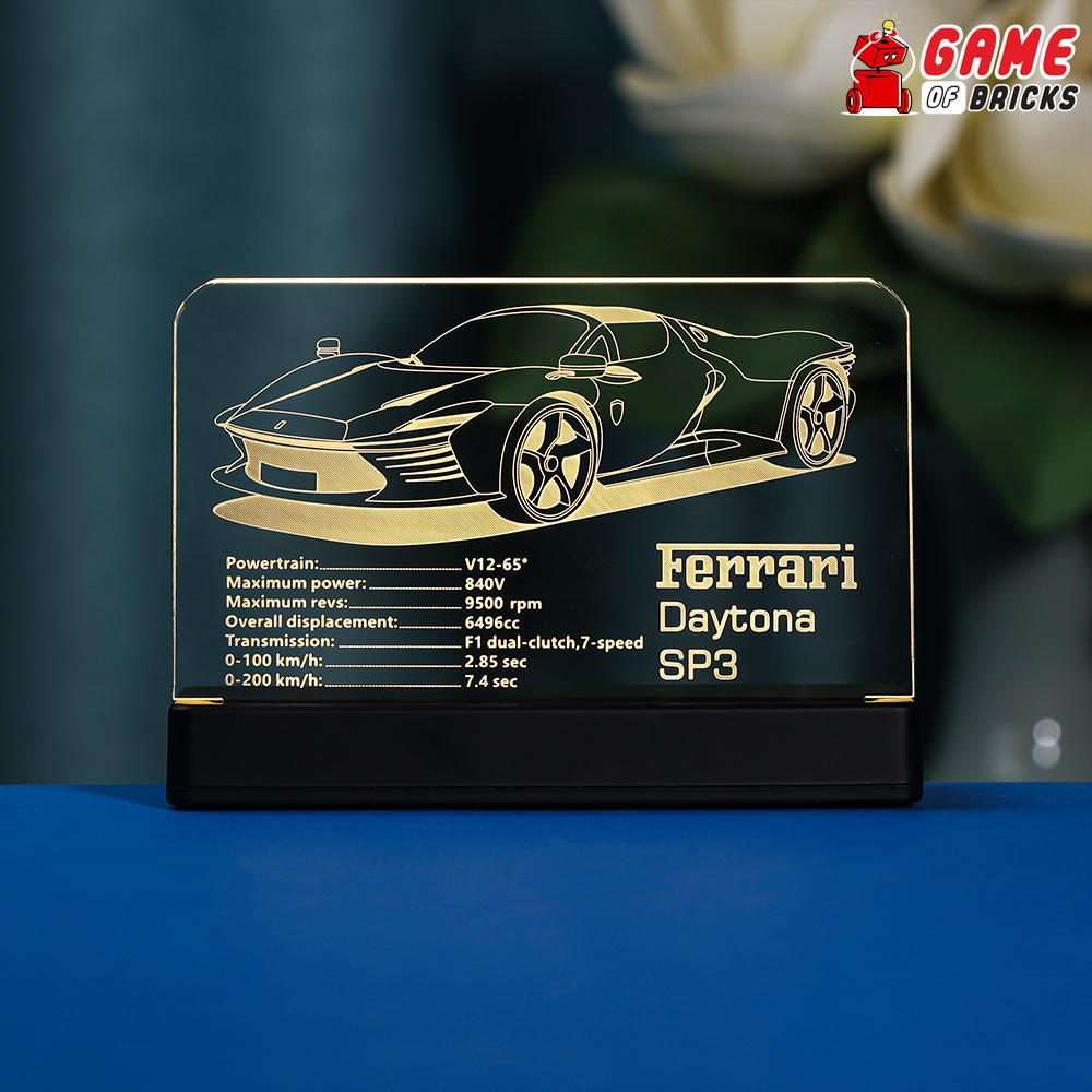 LED Nameplate for LEGO Ferrari Daytona SP3 42143