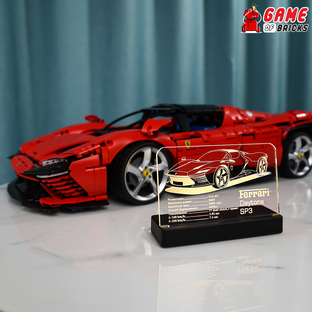 LED Nameplate for LEGO Ferrari Daytona SP3 42143