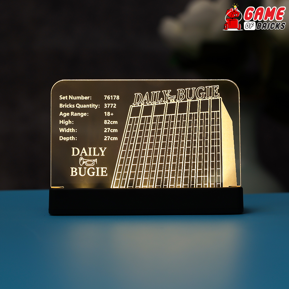 LED Nameplate for LEGO Daily Bugle 76178