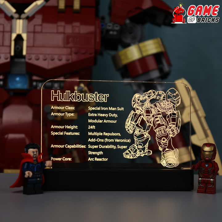 LED Nameplate for LEGO Hulkbuster 76210