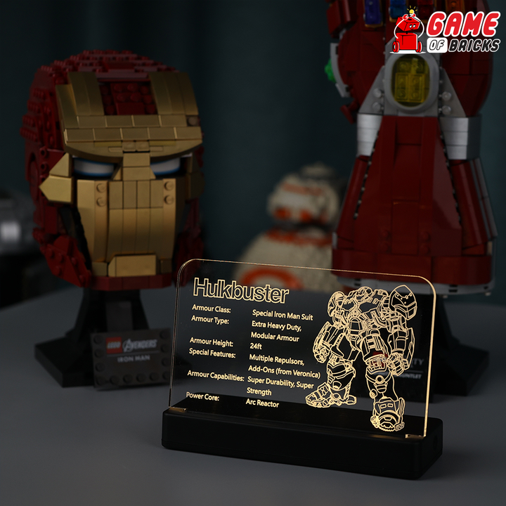 LED Nameplate for LEGO Hulkbuster 76210