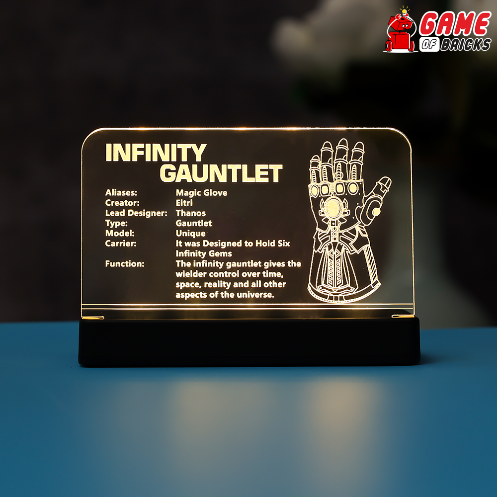 LED Nameplate for LEGO Infinity Gauntlet 76191