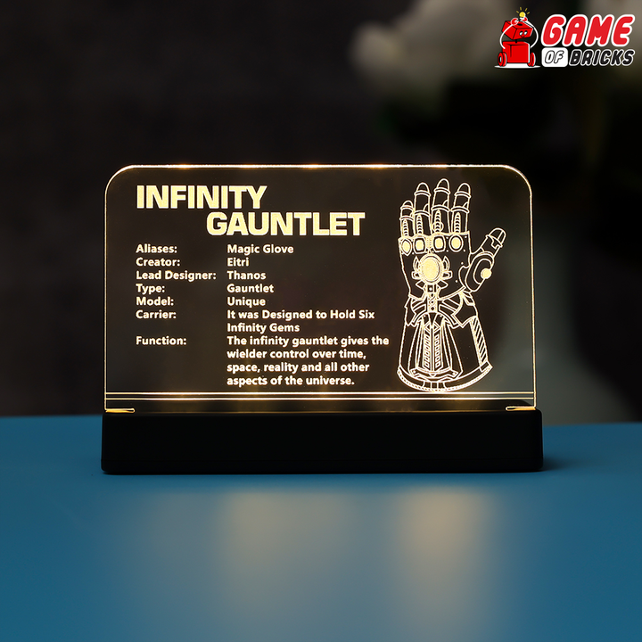 LED Nameplate for LEGO Infinity Gauntlet 76191