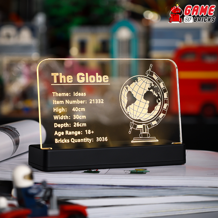 LED Nameplate for LEGO The Globe 21332