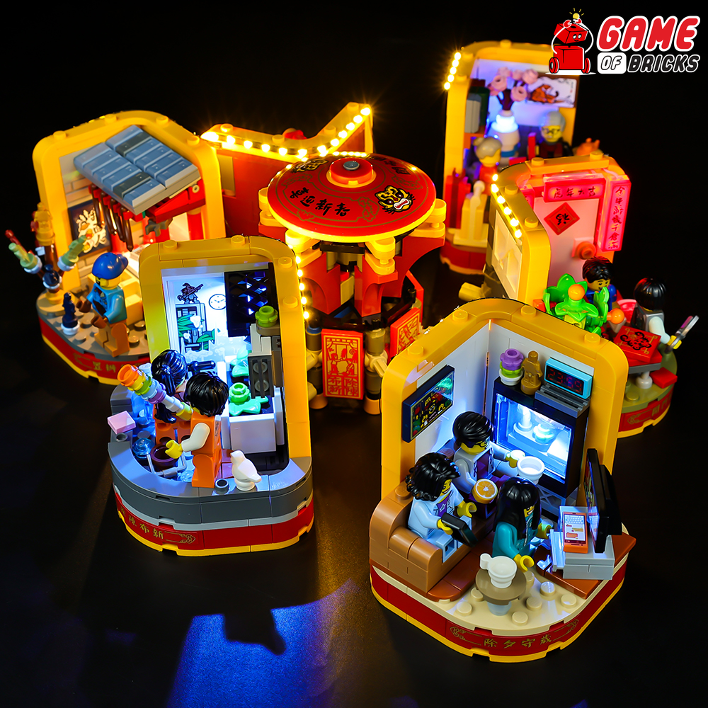 LEGO® Lunar New Year Traditions 80108, around the scenes with Game of Bricks lights