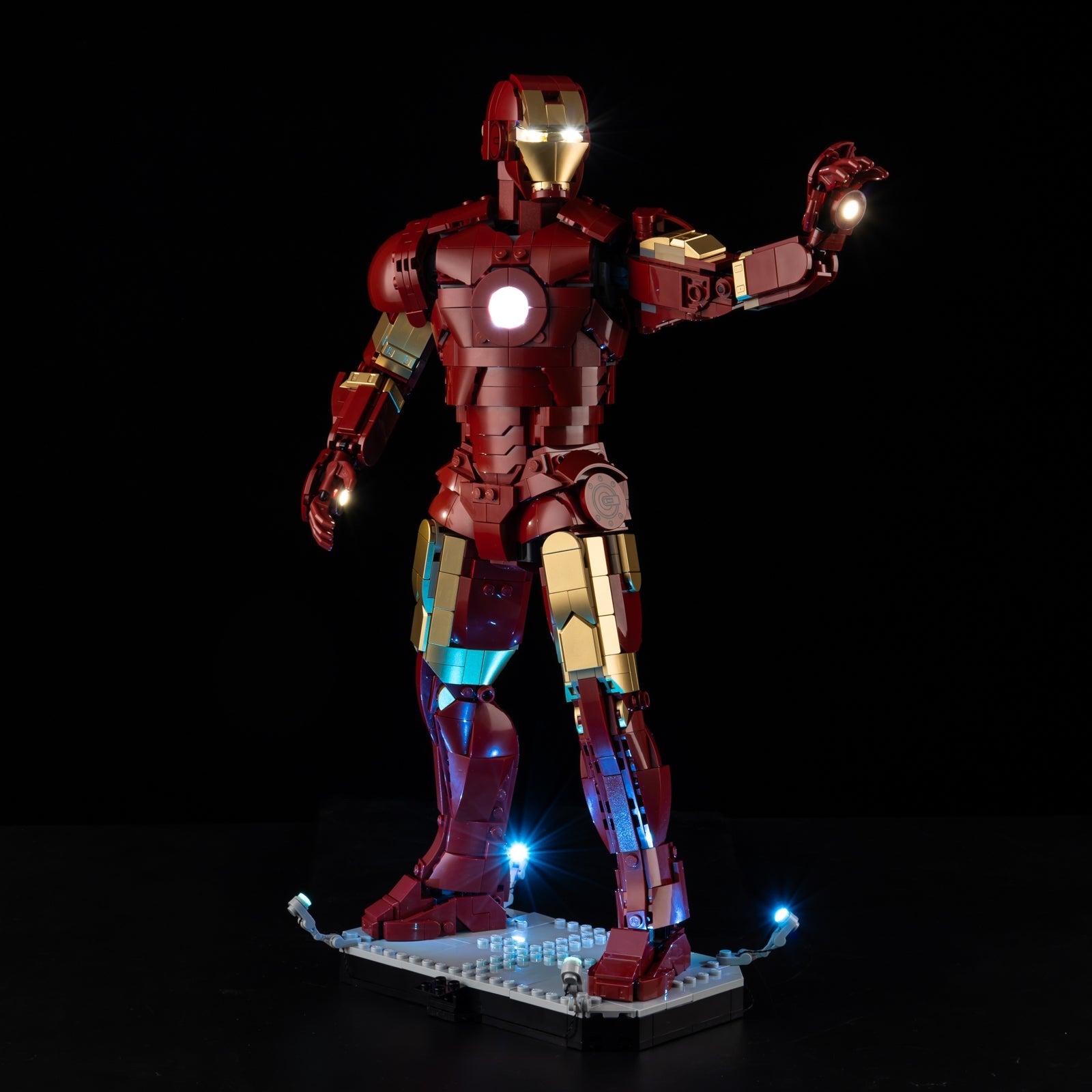 Light Kit for LEGO® Iron Man Mark 3 Collectors' Edition 76344 — catalog view with lights on